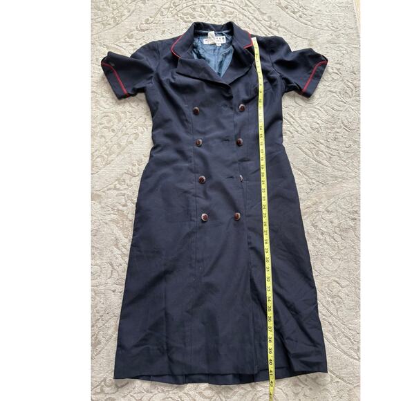 Vintage United Continental Airlines Stewardess Uniform Dress Navy 4T 1980s–90s - Picture 8 of 8